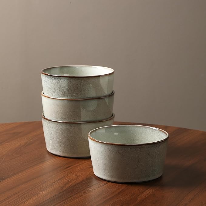 Stone Lain Cairo 24-Piece Dinnerware Set Stoneware, Plates and Bowls Set, Microwave and Dishwasher Safe, Includes Dinner and Salad Plates, Cereal Bowls, Dishes for 8, Grey