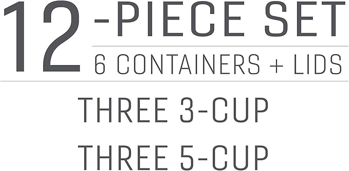 Rubbermaid EasyFindLids with Press & Lock Leak Proof Lids Food Storage Set, Meal Prep Containers, 12 Piece