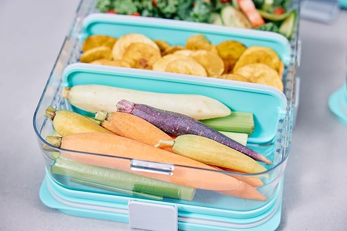 PackIt Mod Lunch Bento Food Storage Container, Steel Gray, Shatterproof Crystal Clear Base, with Leak-resistant Dividers and Lid, Microwavable, Dishwasher Safe, Perfect for Meal Prep