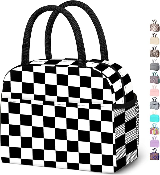 DALINDA Lunch Bag Lunch Box for Women Men Reusable Insulated Lunch Tote Bag,Leakproof Thermal Cooler Sack Food Handbags Case High Capacity for Travel Work Picnic Beach- Square
