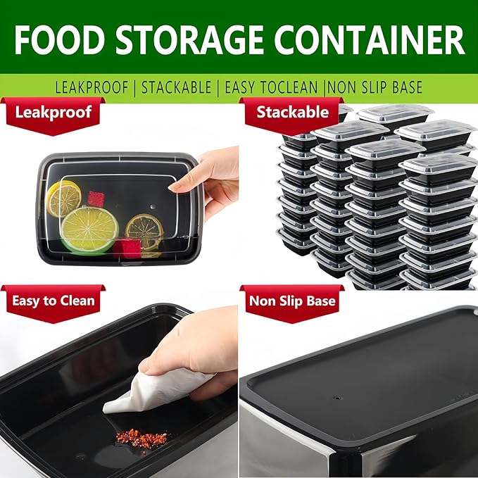 [20 value pack single one compartment 12oz MINI Meal Prep Food Storage Containers - BPA Free Reusable Lunch bento Box with Lids - Spill proof, Microwave, Dishwasher and Freezer Safe