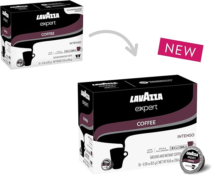 Lavazza Expert Intenso Coffee Capsules, Dark Roast, Arabica and Robusta Blend, Compatible with Lavazza Classy Plus Machine (36 Capsules)