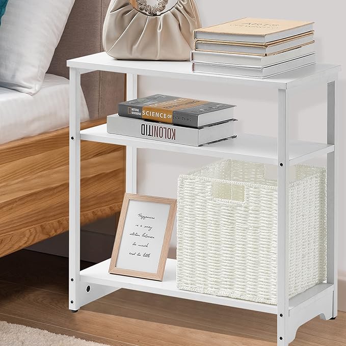 Vagusicc Wicker Storage Basket, Set of 2 Hand-Woven Storage Baskets for Organizing, Foldable Cube Storage Bins, 11 Inch Wicker Storage Baskets for Shelves and Decor, Square Closet Organizer, White