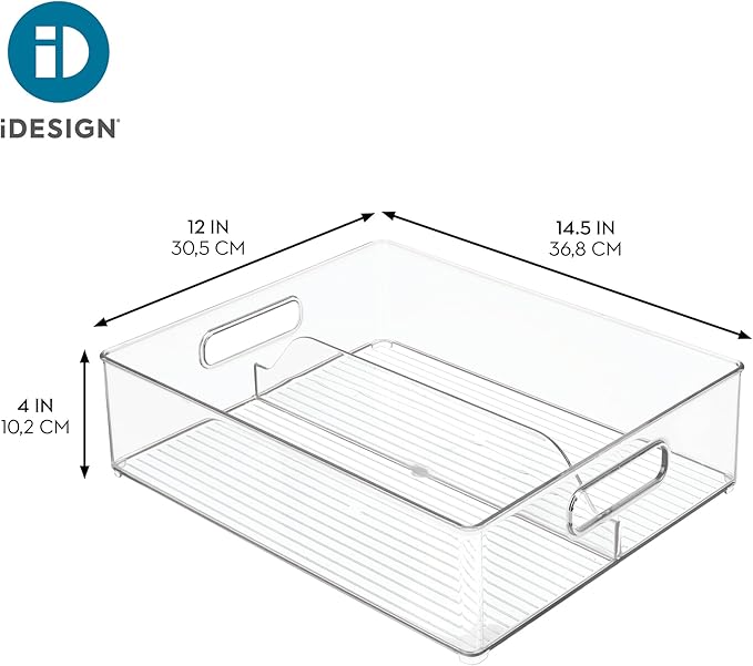 iDesign Divided Pantry Bin with Handles for Pantry, Refrigerator, or Freezer - Set of 6 - Clear