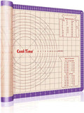 Pastry Baking Mat 28x20 Inch - Larger Silicone Baking Pastry Mat for Rolling Dough,Non Silp Silicon Dough Sheet Mat with Measurement,Perfect for Making Pie,Pizza(Purple)