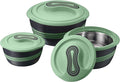 Pinnacle Insulated Casserole Dish with Lid 3 pc Set 2.6/2/1 qt. Hot Pot Food Warmer/Cooler –Thermal Soup/Salad Serving Bowl- Stainless Steel Hot Food Container–Best Gift Set for Moms –Holidays Green