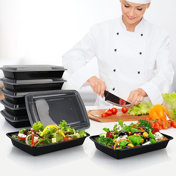 Meal Prep Containers Reusable - 48oz Food Storage Containers with Lids 30 Pack, To Go Food Containers for Meal Prep, Disposable To Go Container with Lids, BPA Free, Microwave/Dishwasher/Freezer Safe