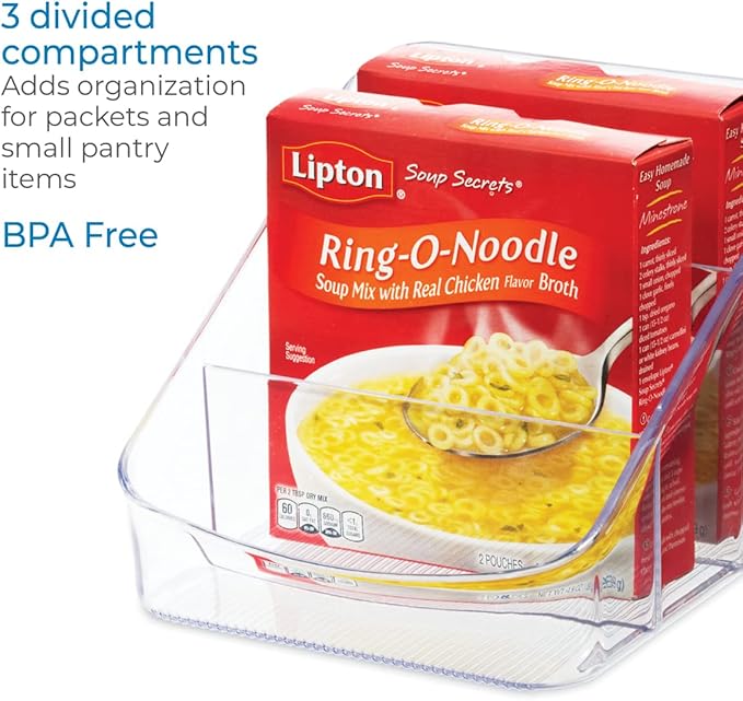 iDesign Linus BPA-Free Plastic 3-Tier Packet Organizer - 6.25" x 5.75" x 5", Clear