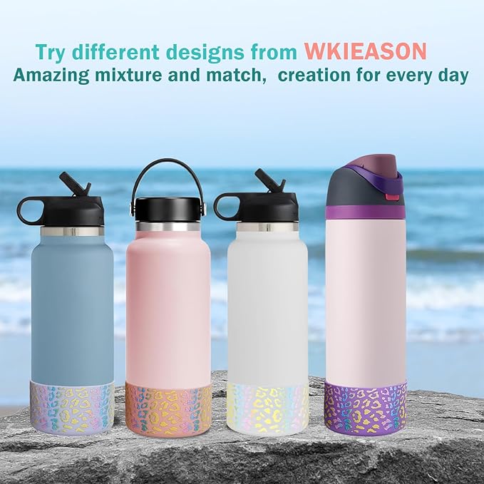 WK IEASON Protective Silicone Base Boot for Hydro Flask Mouth, Anti-Slip Silicone Sleeve Cover Bumper for Hydro Water Bottle Accessories -2.83inch Bottom Diameter