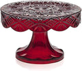 Godinger Cake Plate, Cake Stand, Pastry Stand, Dessert Stand, Red Cake Plate, Dublin Collection, 8in