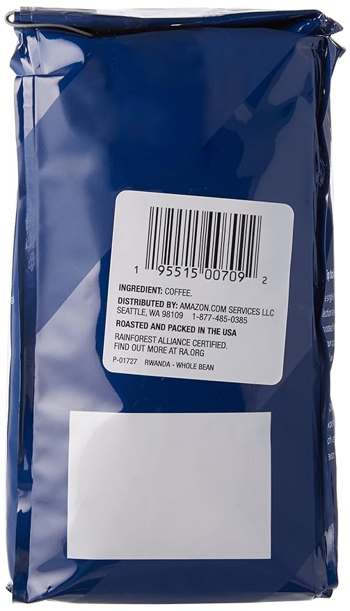 Amazon Fresh, Rwanda Whole Bean Coffee, Light Roast, 12 Ounce (Pack of 3)