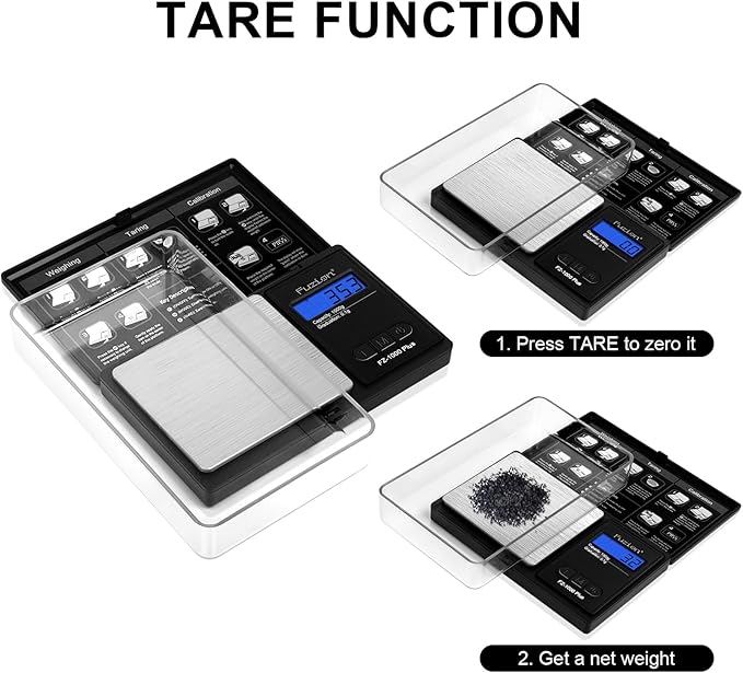 Fuzion Digital Pocket Gram Scale .1 Gram Accuracy, 1000g Small Jewelry Scale, Mini Digital Scale for Food, Herb, Spice, Coin - Weight Gram and Oz