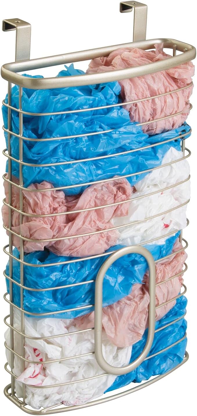 mDesign Steel Hanging Cabinet Organizer, Pearl Champagne, 3" x 8" x 14.6"