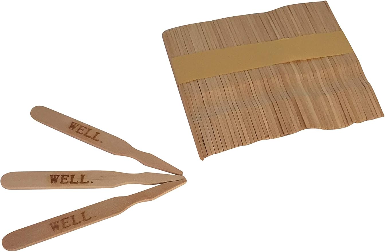 KingSeal 500 Count 3.5 Inch Natural Birch Wood Steak Markers, Heat Stamped, Well, Eco Friendly, Bulk Pack - 1 Box of 500