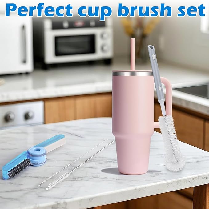 Palksky Water Bottle Cleaner Brush Kit for Hydroflask, Wide Straw Lid Brushes and Long Handle Scrubbing Bottles Brush for Hydro Flask 16/24/32/40 oz Cups