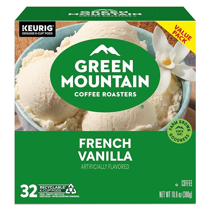 Green Mountain Coffee Roasters French Vanilla Coffee, Keurig Single-Serve K-Cup pods, Light Roast, 32 Count