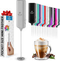 Mini & Mighty Milk Frother Wand – Powerful Handheld Coffee Frother, Battery Operated Drink Mixer – Compact Pocket Size – Detachable Whisk for Latte, Cappuccino, Matcha, Hot Chocolate – Gray
