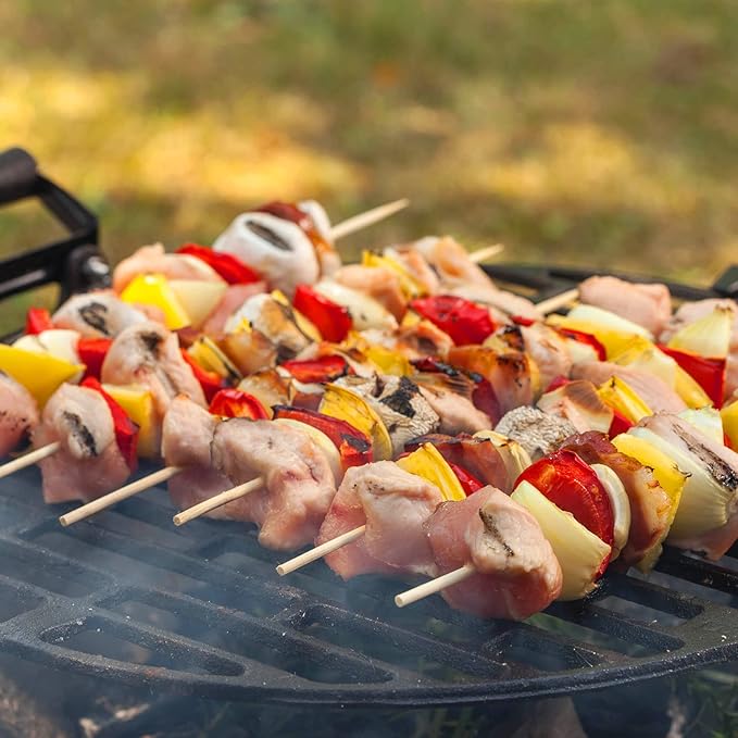 [200 PCS] 10 inch Bamboo Skewers, Premium Wooden Skewers Without Splinters, Skewers for Grilling, BBQ, Appetizer, Fruit Kabobs, Chocolate Fountain, Cocktail Toothpicks, and Food Skewer Sticks.