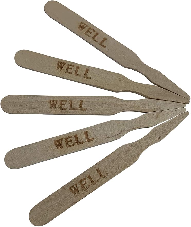 KingSeal 500 Count 3.5 Inch Natural Birch Wood Steak Markers, Heat Stamped, Well, Eco Friendly, Bulk Pack - 1 Box of 500