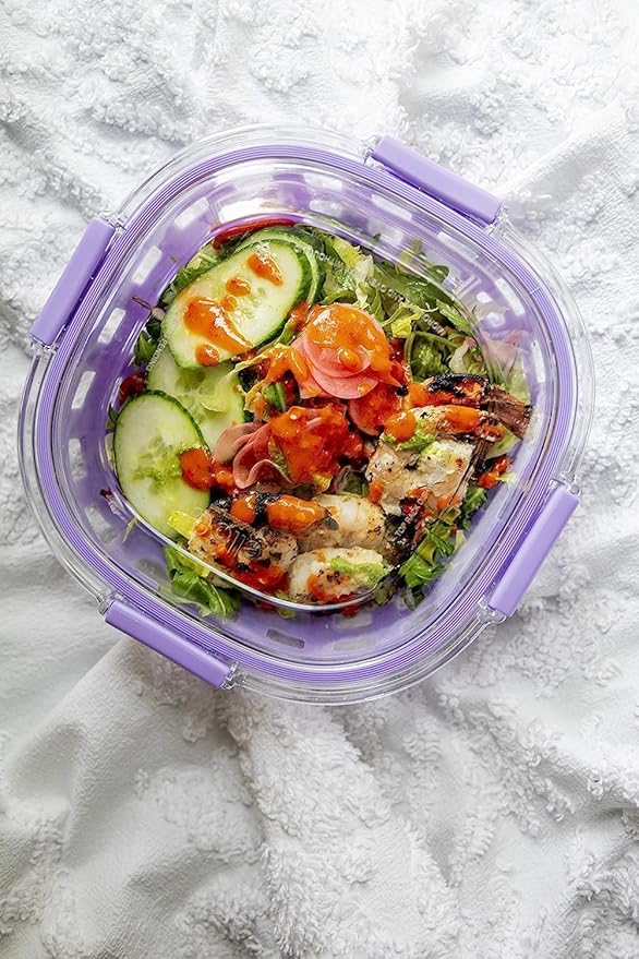 Ello Duraglass Meal Prep Lunch Bowl Container, 5 cup- Glass Food Storage Container with Silicone Sleeve and Airtight BPA-Free Plastic Lid, Dishwasher, Microwave, and Freezer Safe