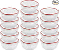 Sterilite Ultra-Seal 4.7 Qt Bowl, Large Airtight Food Storage Container, Latching Lid, Microwave and Dishwasher Safe, Clear With Red Gasket, 16-Pack