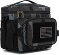 FlowFly Lunch Bag, Insulated Cooler, Thermal Lunch Box Tote with MOLLE/PALS Webbing, Adjustable Padded Shoulder Strap, for Tactical Men Women Adults and Boys Girls Kids (Black#Camo, Medium)