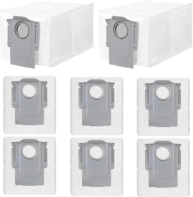 8 Pack Dust Bags Compatible With Roborock Q Revo Qrevo S Qrevo MaxV Qrevo Pro Qrevo Curv Qrevo Edge Qrevo Slim Qrevo Master S8 MaxV Ultra S8 Max Ultra Robot Vacuum Bags Disposable Bag Accessory
