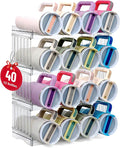 Water Bottle Organizer for Full Stanley 40 oz Tumbler with Handle, Cabinet Kitchen Pantry Organizers and Storage for Owala Stanley Cup Accessories Holder, Patented Stackable Tumbler Organizer Gifts