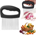FANTEXY Onion Holder for Slicing - Onion Slicer and Meat Tenderizer Extra Large 16-Prong Stainless Steel, Vegetable Chopper for Potatoes, Tomatoes Slicer Assistant Tool for Lemons,Avocados,Carrot