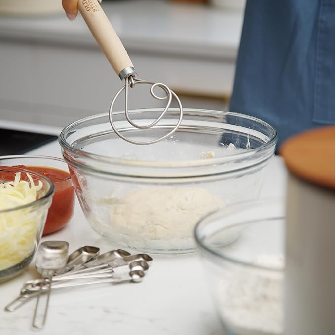 Old Stone Danish Dough Whisk for Bread Baking, Sourdough, and Pizza Dough, Dutch Whisk, Made in Poland, 11.5-Inch