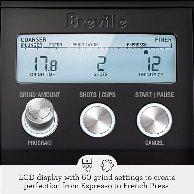 Breville the Smart Grinder Pro BCG820BST, Black Stainless Steel