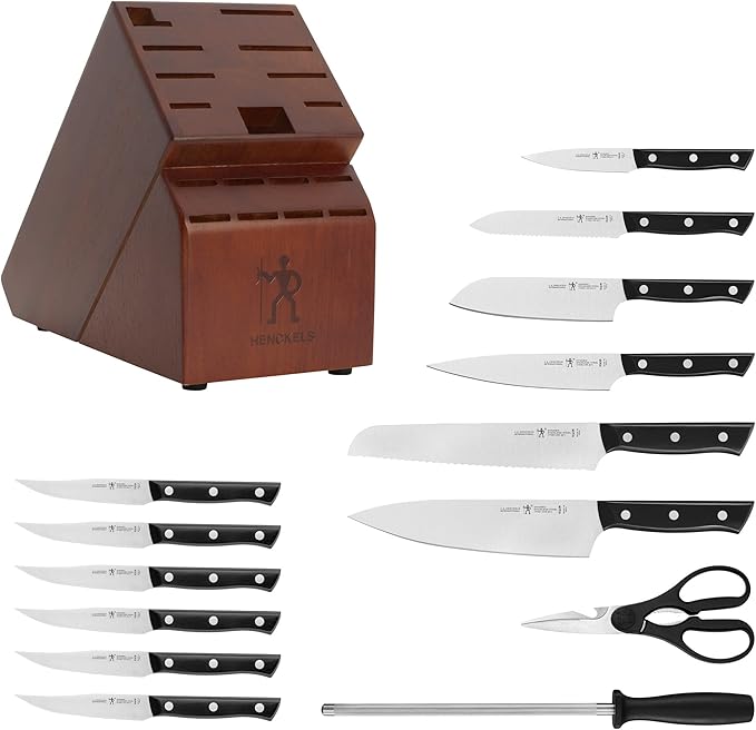 HENCKELS Dynamic Razor-Sharp 15-Piece Knife Set, Chef Knife, Bread Knife, Steak Knife, German Engineered Informed by 100+ Years of Mastery
