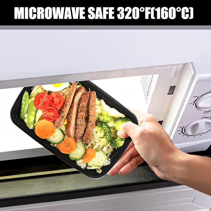 50 PACK, 24 oz. Meal Prep Containers, Extra Large & Thick Food Storage Containers with Lids - BPA Free Stackable Microwavable & Dishwasher Safe, Travel, To Go, Bento Box