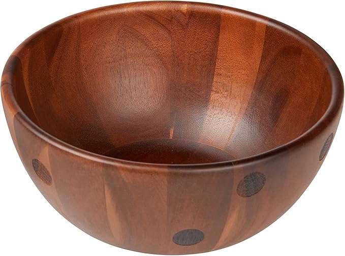 Kate Spade New York Deco Dot Salad Bowl with Servers, 1.85 LB, Brown