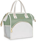 LOKASS Lunch Bag Women Insulated Lunch Box, Wide-Open Lunch Tote Bag Leak-proof Cooler Bag for Work Picnic-（Olive Green）