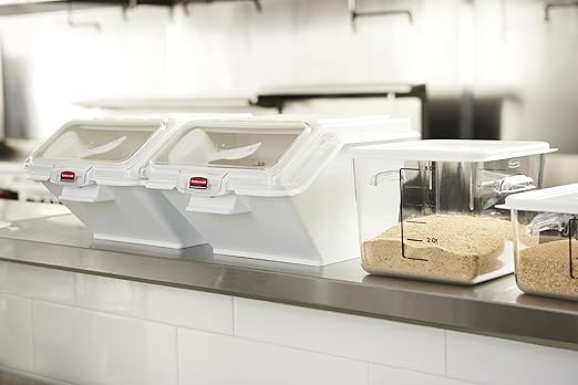 Rubbermaid Commercial Products Space Saving Square Food Storage Container 6 Quart Clear for Kitchen/Sous Vide/Meal Prep