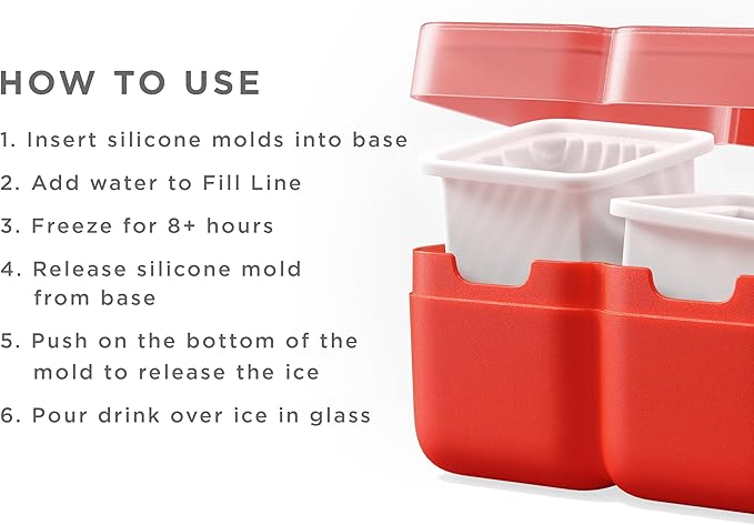 ZOKU Set of 2 Silicone Ice Molds, Luxe, Large Wavy & Faceted Cube Forms for Craft Cocktails, Keeps Drinks Colder Longer with Less Dilution, Easy-Release, BPA-Free