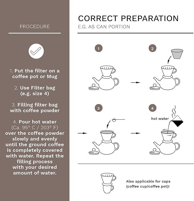 Creano Porcelain Coffee Dripper Red - Ceramic Cone Brewer - Pour Over Coffee Maker for Filter Bags Size 4 - Easy Manual Brew for pure Taste - also for Camping, Hiking