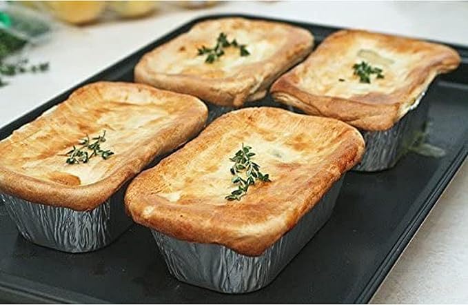 PARTY BARGAINS 2 Lb Aluminum Loaf Pan - 10 Pack, 8.5" x 4.5" x 2.5" Heavy Duty Disposable Bread Pans for Perfect for Baking, Lasagna, Meatloaf & Food Serving (Max 240°C)