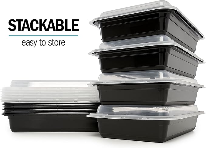 Igluu Meal Prep Containers Reusable (30 Pack) – Food Containers with Lids – Stackable, Microwave, Freezer & Dishwasher Safe – 28oz/828ml – 1 Compartment – BPA-Free