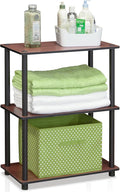 Furinno TURN-N-TUBE Storage Shelves, 3-Tier Book Shelf, Corner Shelf, Toolless Open Shelves, for Organization and Storage, Living Room, Garage, Home Office, Dark Cherry