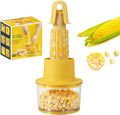 Corn Peeler Stripper for Corn on the Cob, Stainless Steel Corn Cob Stripping Tool, Corn Thresher with Bowl No Splash No Waste