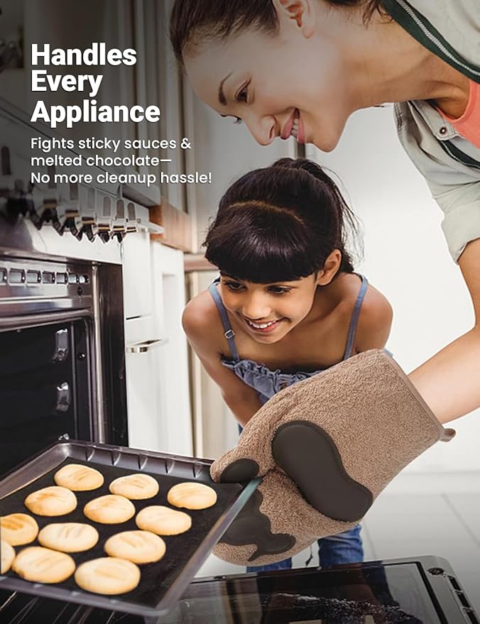 5PCS Copper Grill Mats for Outdoor Grill - Reusable Heat-Resistant Grill Mats for Outdoor Grill, Easy Clean Oven Liner Compatible with Gas/Charcoal/Electric Grills, 15.75x13-Inch Black