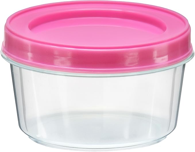 DecorRack 8 Pack - 7 oz Plastic Food Storage Containers with Screw Lids, BPA-Free, Reusable Stackable Jars for Portion Control, Snacks, Travel, Kitchen, Freezer, Art and Craft (Assorted Color)
