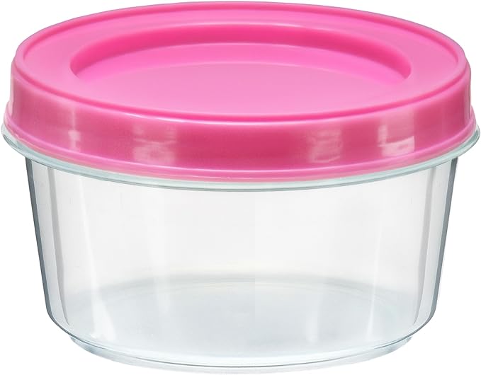 DecorRack 12 Pack - 7 oz Plastic Food Storage Containers with Screw Lids, BPA-Free, Reusable Stackable Jars for Portion Control, Snacks, Travel, Kitchen, Freezer, Art and Craft (Assorted Color)