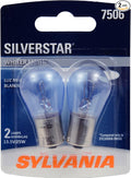 SYLVANIA - 7506 SilverStar Mini Bulb - Brighter and Whiter Light, Ideal for Daytime Running Lights (DRL) and Back-Up/Reverse Lights (Contains 2 Bulbs)