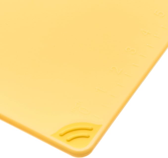 San Jamar Saf-T-Grip Plastic Cutting Board with Safety Hook, 9" x 12" x 0.375", Yellow