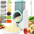 Electric Cheese Grater Rotary Slicer-One-Touch Control Vegetable Slicer, Nuts Grinder Cheese Shredder for Home Kitchen Use, 6 Replaceable Stainless Steel Blades(White)