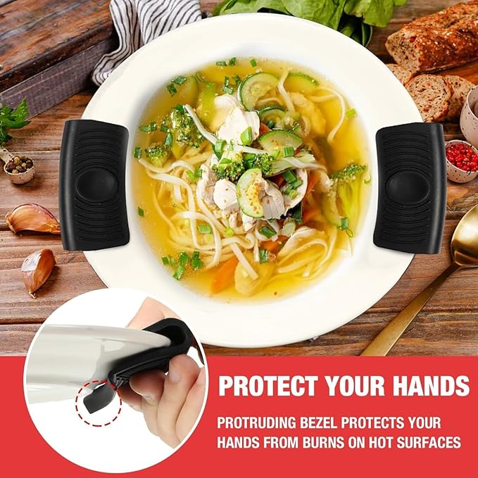 2 Pairs Silicone Pot Handle Cover, Heat Resistant Pan Handle Sleeve, Nonslip Silicone Handles for Pots, Pans, Enameled Griddles, Casserole, Frying, and Cookware