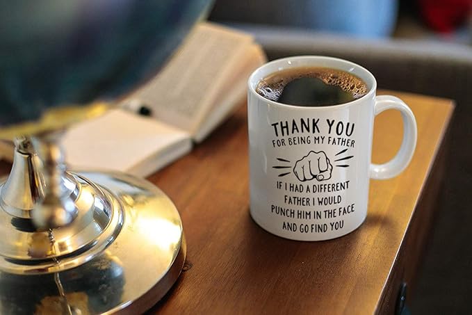 DQG CVT Best Dad Mug - Thank You for Being My Father Funny Coffee Mug - Fathers Day For Dad Husband - Unique Birthday Christmas Ideas For Him From Daughter, Son, Wife - Novelty Cup 11oz